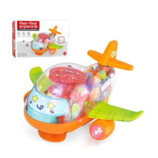 Transparent Rotating Mechanical Gear Plane Toy